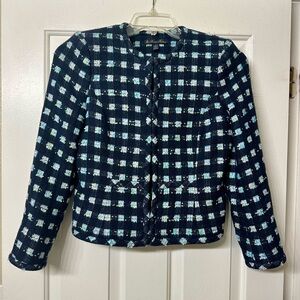 Brook Brothers  Lanificio Campore Checked Slim Fit Front-Open Jacket size 4